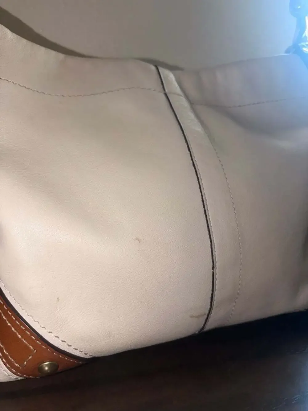 Coach Carly Cream Leather Shoulder Bag
